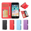 Cross Texture Detachable Leather Phone Case For iPhone SE 2022 / SE 2020 / 8 / 7(Red)