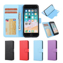 Cross Texture Detachable Leather Phone Case For iPhone SE 2022 / SE 2020 / 8 / 7(Blue)