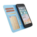 Cross Texture Detachable Leather Phone Case For iPhone SE 2022 / SE 2020 / 8 / 7(Blue)