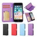 Cross Texture Detachable Leather Phone Case For iPhone SE 2022 / SE 2020 / 8 / 7(Purple)