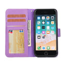 Cross Texture Detachable Leather Phone Case For iPhone SE 2022 / SE 2020 / 8 / 7(Purple)