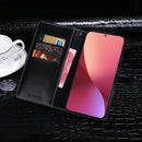 For Xiaomi 12 idewei Crocodile Texture Horizontal Flip Phone Leather Phone Case(Red)