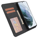 For Samsung Galaxy S21 FE 5G Cross Texture Detachable Leather Phone Case(Black)
