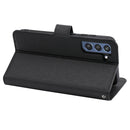 For Samsung Galaxy S21 FE 5G Cross Texture Detachable Leather Phone Case(Black)