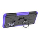 For Infinix Hot 11S Armor Bear Shockproof PC + TPU Protective Phone Case with Ring Holder(Purple)