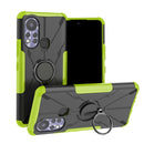 For Infinix Hot 11S Armor Bear Shockproof PC + TPU Protective Phone Case with Ring Holder(Green)