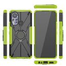 For Infinix Hot 11S Armor Bear Shockproof PC + TPU Protective Phone Case with Ring Holder(Green)