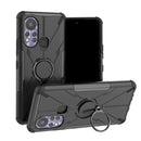 For Infinix Hot 11S Armor Bear Shockproof PC + TPU Protective Phone Case with Ring Holder(Black)