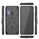 For Infinix Hot 11S Armor Bear Shockproof PC + TPU Protective Phone Case with Ring Holder(Black)