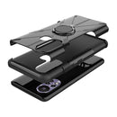 For Infinix Hot 11S Armor Bear Shockproof PC + TPU Protective Phone Case with Ring Holder(Black)