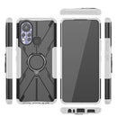 For Infinix Hot 11S Armor Bear Shockproof PC + TPU Protective Phone Case with Ring Holder(White)