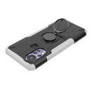 For Infinix Hot 11S Armor Bear Shockproof PC + TPU Protective Phone Case with Ring Holder(White)