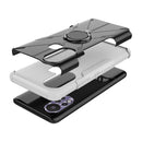 For Infinix Hot 11S Armor Bear Shockproof PC + TPU Protective Phone Case with Ring Holder(White)