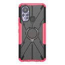 For Infinix Hot 11S Armor Bear Shockproof PC + TPU Protective Phone Case with Ring Holder(Rose Red)