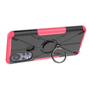 For Infinix Hot 11S Armor Bear Shockproof PC + TPU Protective Phone Case with Ring Holder(Rose Red)