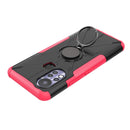 For Infinix Hot 11S Armor Bear Shockproof PC + TPU Protective Phone Case with Ring Holder(Rose Red)