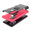 For Infinix Hot 11S Armor Bear Shockproof PC + TPU Protective Phone Case with Ring Holder(Rose Red)