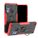For Infinix Hot 11S Armor Bear Shockproof PC + TPU Protective Phone Case with Ring Holder(Red)
