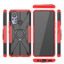 For Infinix Hot 11S Armor Bear Shockproof PC + TPU Protective Phone Case with Ring Holder(Red)