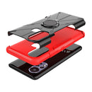 For Infinix Hot 11S Armor Bear Shockproof PC + TPU Protective Phone Case with Ring Holder(Red)