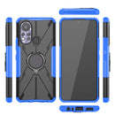 For Infinix Hot 11S Armor Bear Shockproof PC + TPU Protective Phone Case with Ring Holder(Blue)