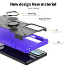 For Motorola Moto Edge 20 Armor Bear Shockproof PC + TPU Protective Phone Case with Ring Holder(Purple)