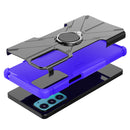 For Motorola Moto Edge 20 Armor Bear Shockproof PC + TPU Protective Phone Case with Ring Holder(Purple)