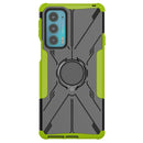 For Motorola Moto Edge 20 Armor Bear Shockproof PC + TPU Protective Phone Case with Ring Holder(Green)
