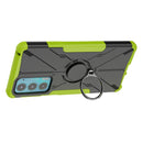 For Motorola Moto Edge 20 Armor Bear Shockproof PC + TPU Protective Phone Case with Ring Holder(Green)