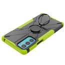 For Motorola Moto Edge 20 Armor Bear Shockproof PC + TPU Protective Phone Case with Ring Holder(Green)