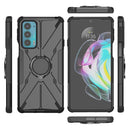 For Motorola Moto Edge 20 Armor Bear Shockproof PC + TPU Protective Phone Case with Ring Holder(Black)