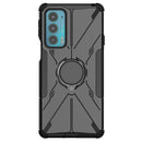 For Motorola Moto Edge 20 Armor Bear Shockproof PC + TPU Protective Phone Case with Ring Holder(Black)