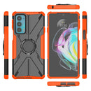 For Motorola Moto Edge 20 Armor Bear Shockproof PC + TPU Protective Phone Case with Ring Holder(Orange)