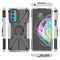 For Motorola Moto Edge 20 Armor Bear Shockproof PC + TPU Protective Phone Case with Ring Holder(White)