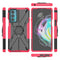 For Motorola Moto Edge 20 Armor Bear Shockproof PC + TPU Protective Phone Case with Ring Holder(Rose Red)