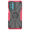 For Motorola Moto Edge 20 Armor Bear Shockproof PC + TPU Protective Phone Case with Ring Holder(Rose Red)