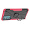 For Motorola Moto Edge 20 Armor Bear Shockproof PC + TPU Protective Phone Case with Ring Holder(Rose Red)