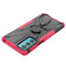 For Motorola Moto Edge 20 Armor Bear Shockproof PC + TPU Protective Phone Case with Ring Holder(Rose Red)