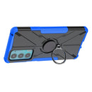 For Motorola Moto Edge 20 Armor Bear Shockproof PC + TPU Protective Phone Case with Ring Holder(Blue)