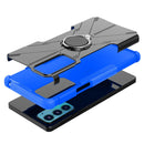 For Motorola Moto Edge 20 Armor Bear Shockproof PC + TPU Protective Phone Case with Ring Holder(Blue)