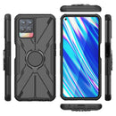 For OPPO Realme 8i Armor Bear Shockproof PC + TPU Protective Phone Case with Ring Holder(Black)