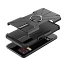 For OPPO Realme 8i Armor Bear Shockproof PC + TPU Protective Phone Case with Ring Holder(Black)