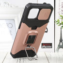 For Samsung Galaxy A03 Sliding Camera Cover Design PC + TPU Shockproof Phone Case(Rose Gold)