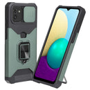 For Samsung Galaxy A03 Sliding Camera Cover Design PC + TPU Shockproof Phone Case(Dark Green)