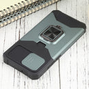 For Samsung Galaxy A03 Sliding Camera Cover Design PC + TPU Shockproof Phone Case(Dark Green)