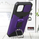For Samsung Galaxy A03 Sliding Camera Cover Design PC + TPU Shockproof Phone Case(Purple)