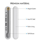Stoyobe PC + Silicone Stylus Pen Magnetic Absorption Storage Box For Apple Pencil 1 / 2(White)