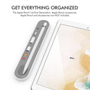 Stoyobe PC + Silicone Stylus Pen Magnetic Absorption Storage Box For Apple Pencil 1 / 2(White)