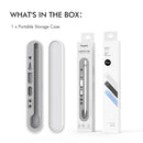 Stoyobe PC + Silicone Stylus Pen Magnetic Absorption Storage Box For Apple Pencil 1 / 2(White)