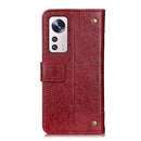 For Xiaomi 12 Pro / 12S Pro Copper Buckle Nappa Texture Leather Phone Case(Wine Red)